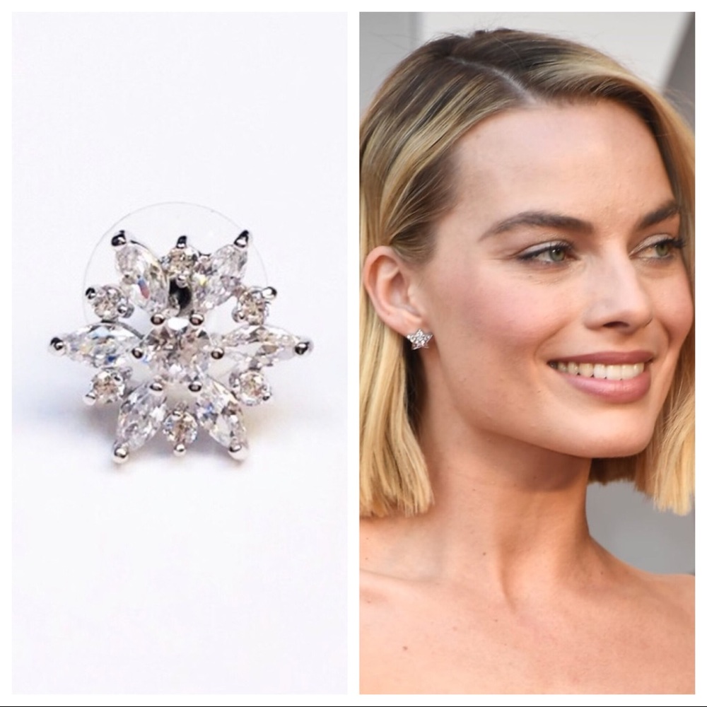 Flower/star/snowflake cubic zirconia earrings